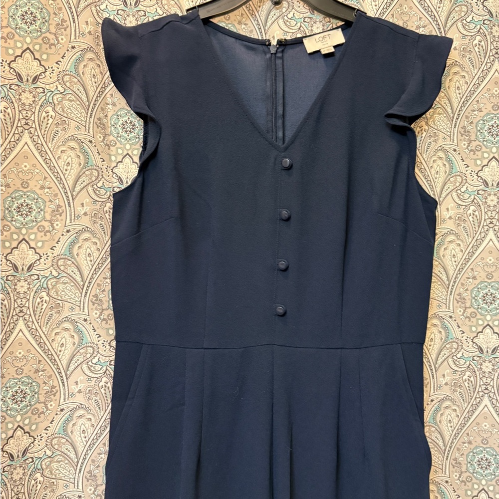 Elegant Blue Sleeveless pantsuit - Picture 3 of 7